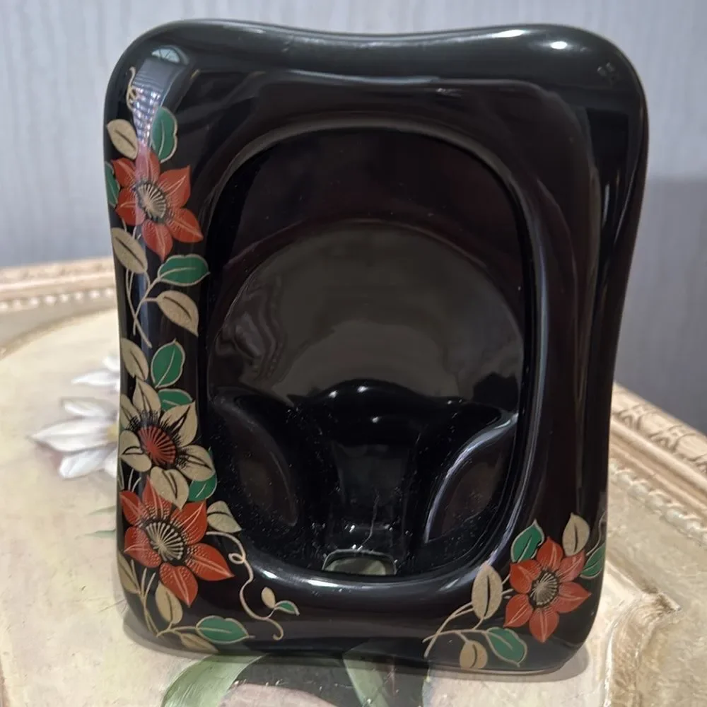 Vintage Dark Floral Photo Frames Made in Japan Set of Two